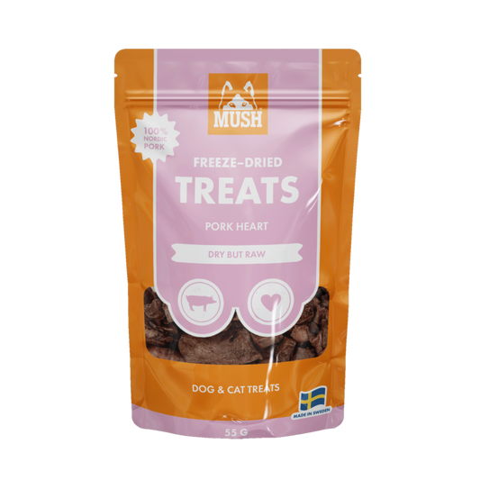 MUSH Лиофилизирани лакомства – Свинско сърце 55г