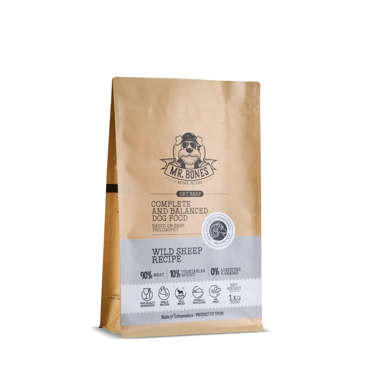 Mr. Bones AIR-DRIED FOOD с муфлон – натурална сушена храна за кучета 450 g