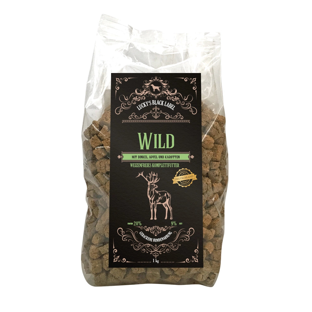 Печена храна на фурна Lucky’s Black Label – Дивеч (Wild), 1 кг