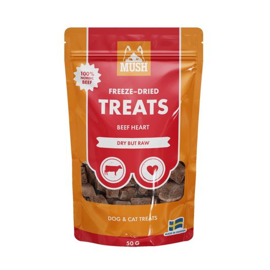 MUSH Лиофилизирани лакомства – Телешко сърце 50г