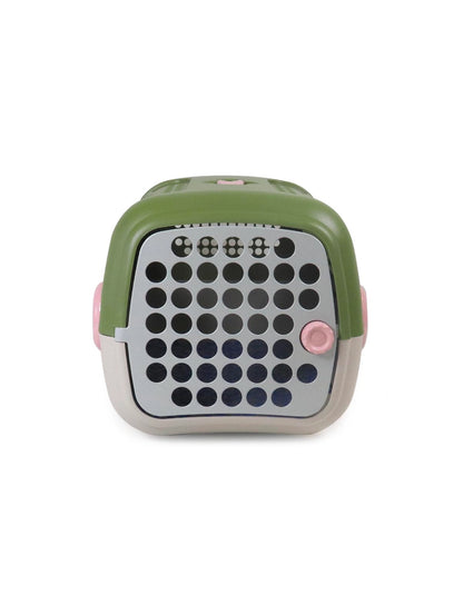United Pets – A.U.T.O. Rigid Carrier with Hygienic Mat – Green/Taupe Твърд транспортен бокс за кучета и котки с хигиенична постелка