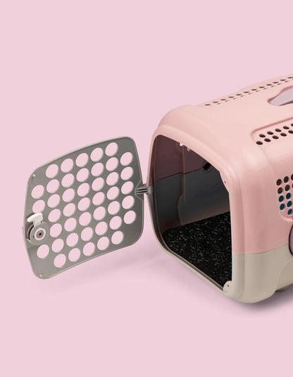 United Pets – A.U.T.O. Rigid Carrier with Hygienic Mat – Pink/Turtledove Твърд транспортен бокс за кучета и котки с хигиенична постелка