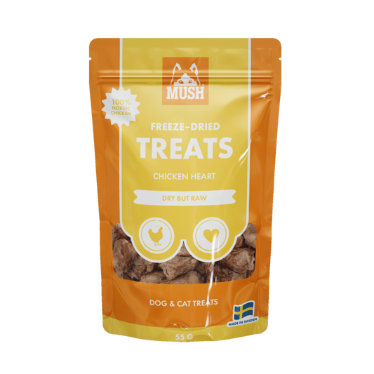 MUSH Лиофилизирани лакомства – Пилешко сърце 55г