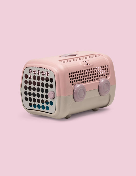 United Pets – A.U.T.O. Rigid Carrier with Hygienic Mat – Pink/Turtledove Твърд транспортен бокс за кучета и котки с хигиенична постелка