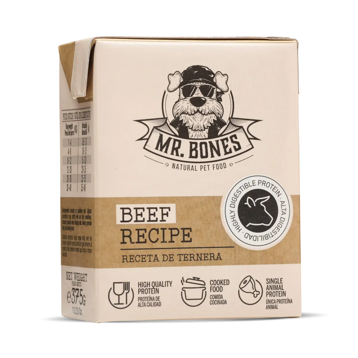 Mr. Bones Готвена храна за кучета с говеждо – Beef Recipe (375 г)