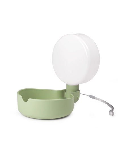Unaited Pets – Pingui Designer Travel Bottle – Dove, Antique Pink & Green Дизайнерска бутилка за вода за кучета с drip-proof клапан