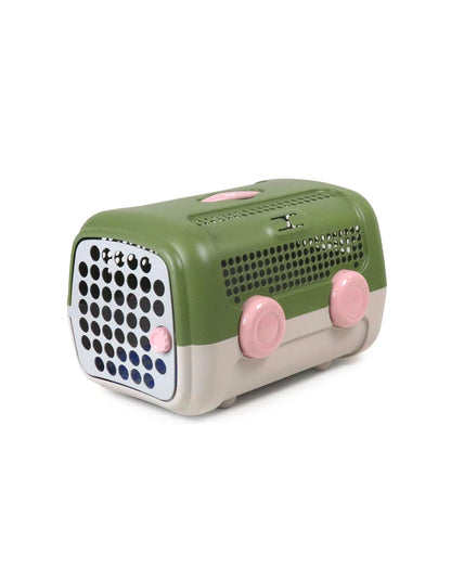 United Pets – A.U.T.O. Rigid Carrier with Hygienic Mat – Green/Taupe Твърд транспортен бокс за кучета и котки с хигиенична постелка