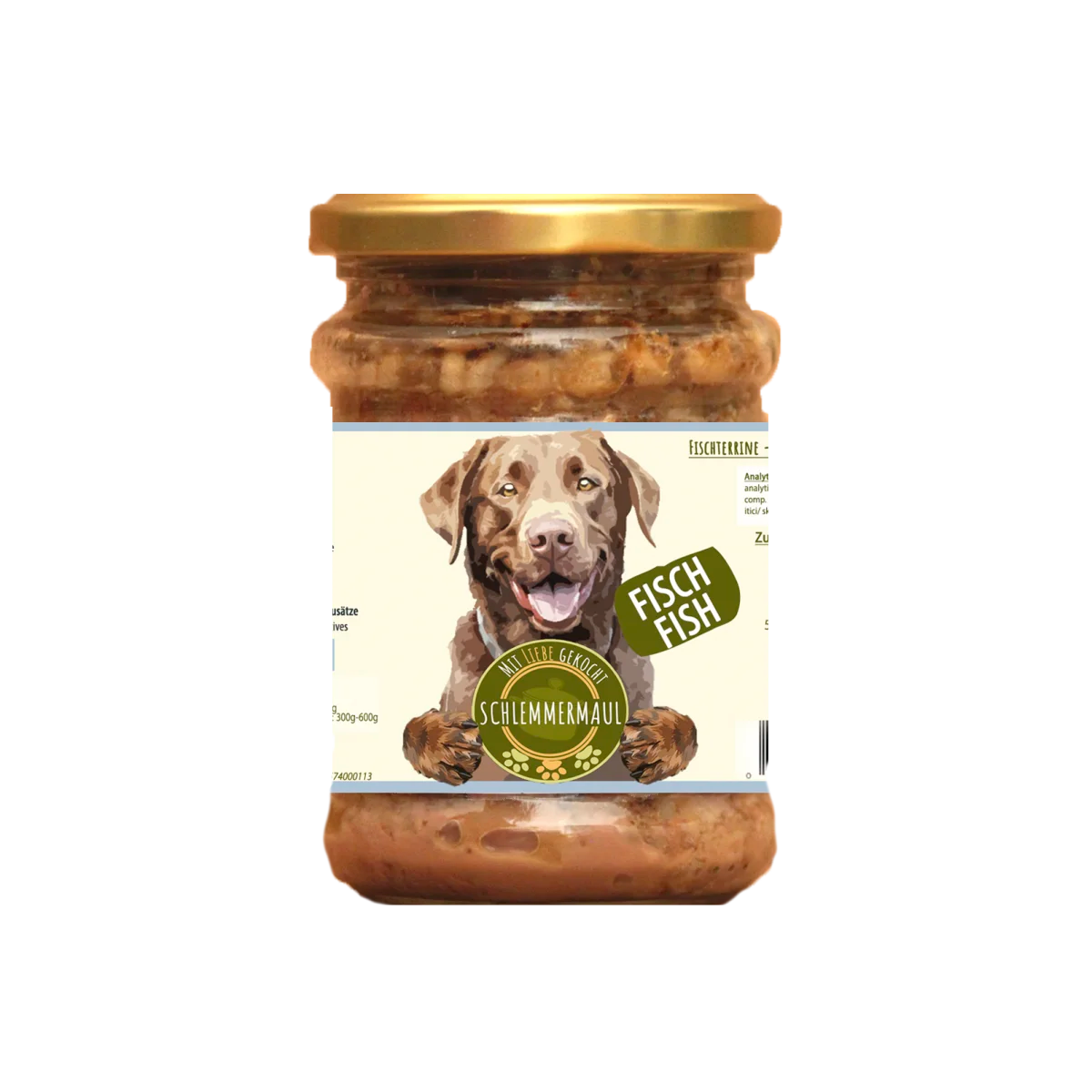 Schlemmermaul Fischterrine – пълноценна мокра храна за кучета с риба, 200 г