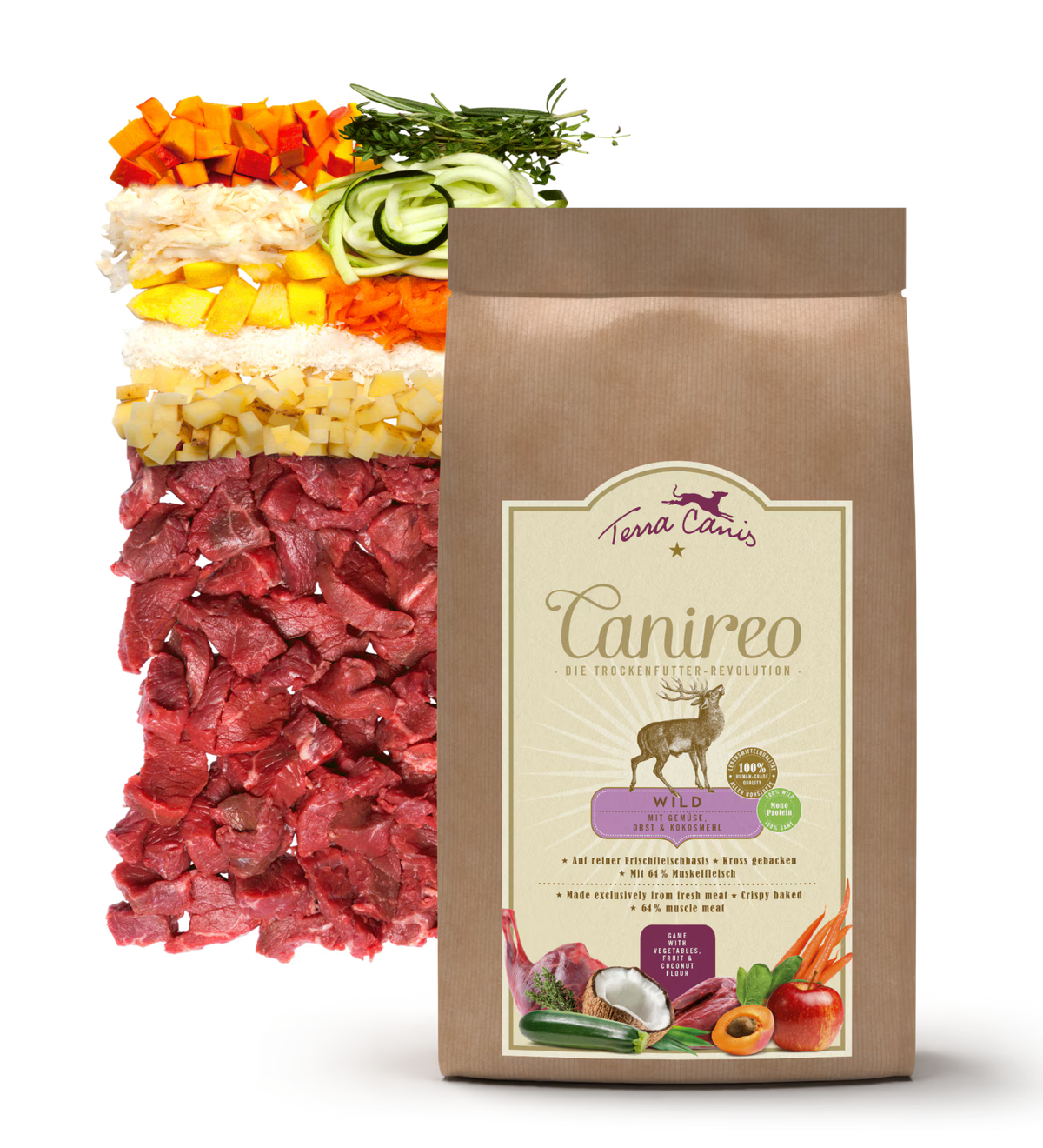 Terra Canis Canireo с дивеч – сушена храна за кучета, 1 кг