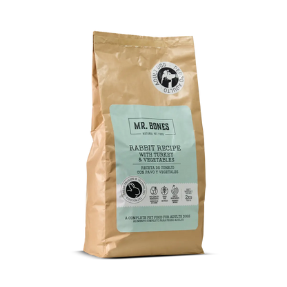 Суха храна за кучета без зърнени култури – Рецепта със заек и зеленчуци MR. BONES