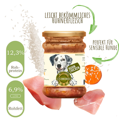 Schlemmermaul Hühnerfrikassee – пълноценна мокра храна за кучета с пилешко, 200 г