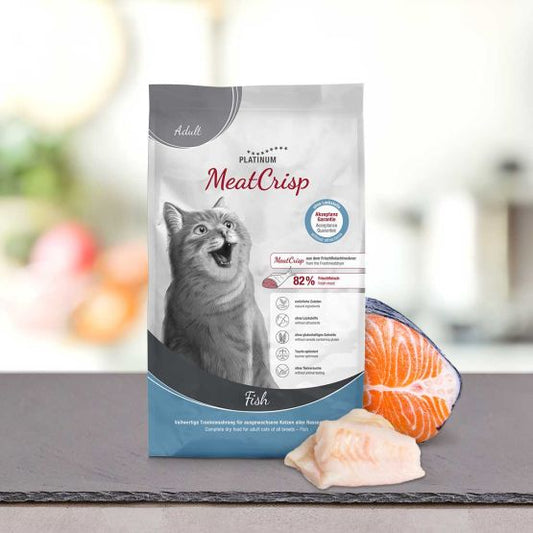 Пълноценна суха храна за котки Platinum MeatCrisp Adult Fish 400г